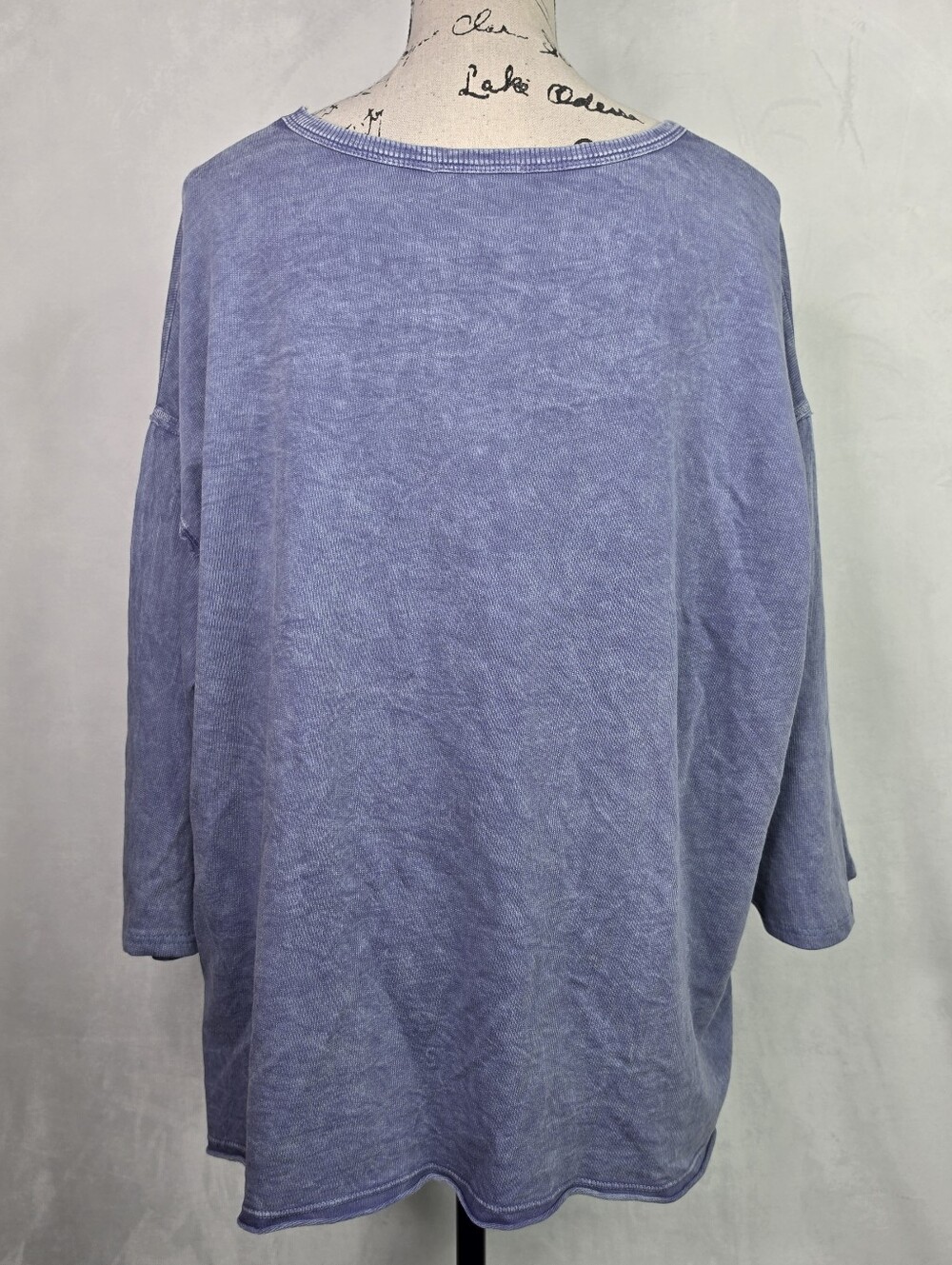 Jess & Jane Floral Polka Dot Mineral Wash Top XL Oversized Sweatshirt USA Made - Picture 4 of 8
